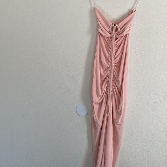 L*Space Stina Cover-Up Dress in Rose Quartz Maxi Ruched Long Dress Size XS - Picture 4 of 11